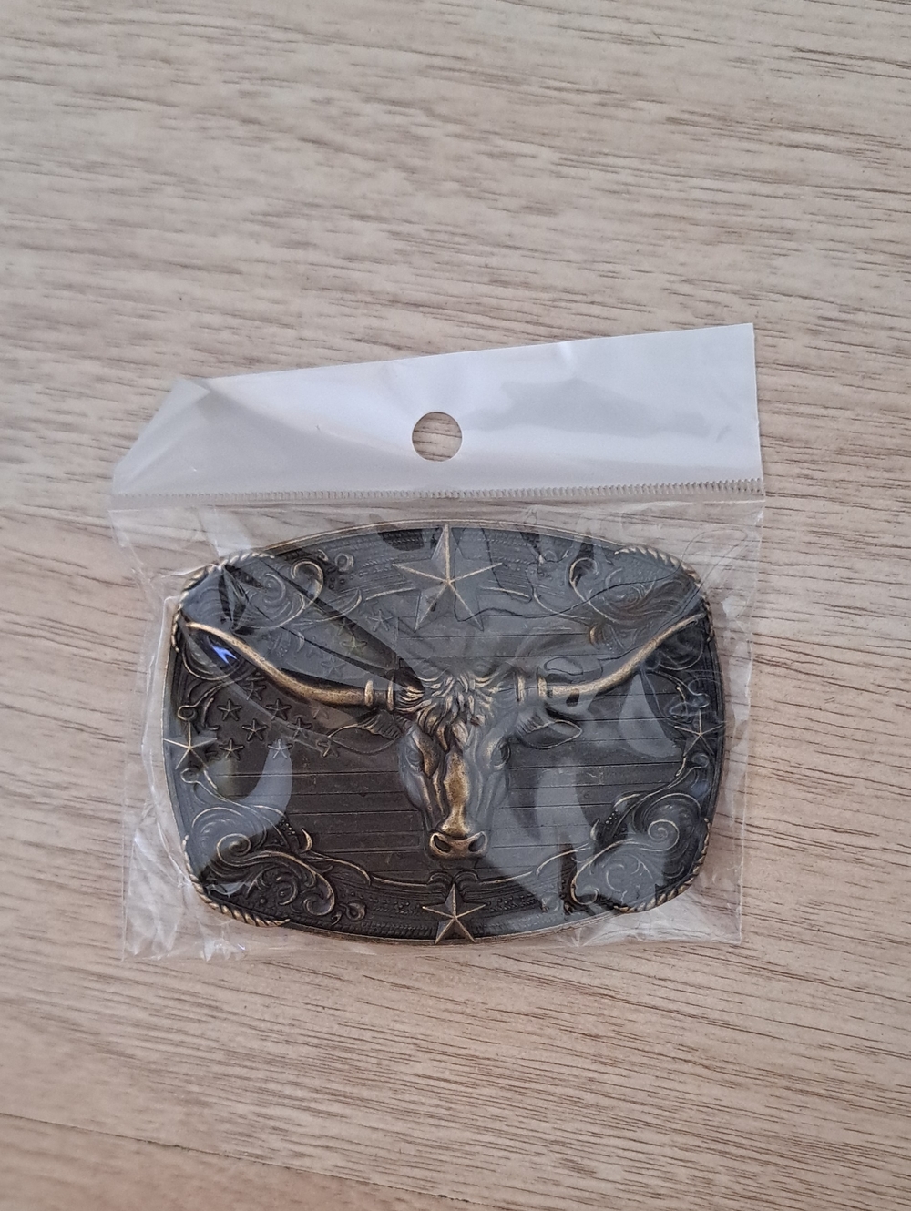 Longhorn Bull Western Belt Buckle - Antique Brass